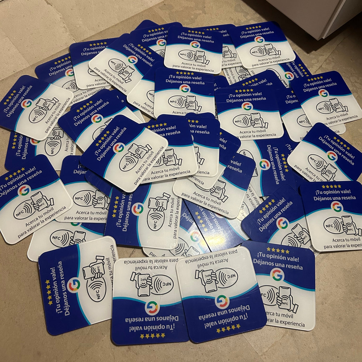 Placas NFC reseñas de Google